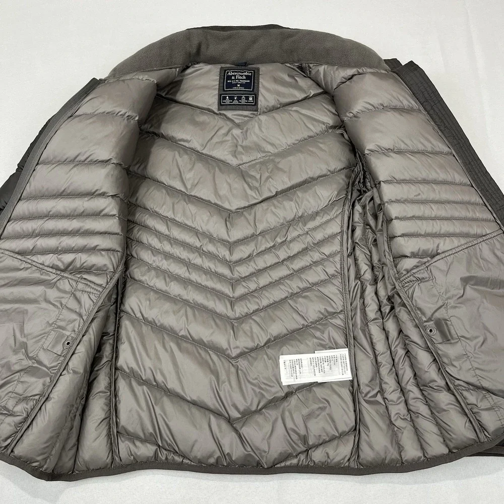 Abercrombie & Fitch Feather/Down Insulated Gray Jacket Women Medium Packable‎
